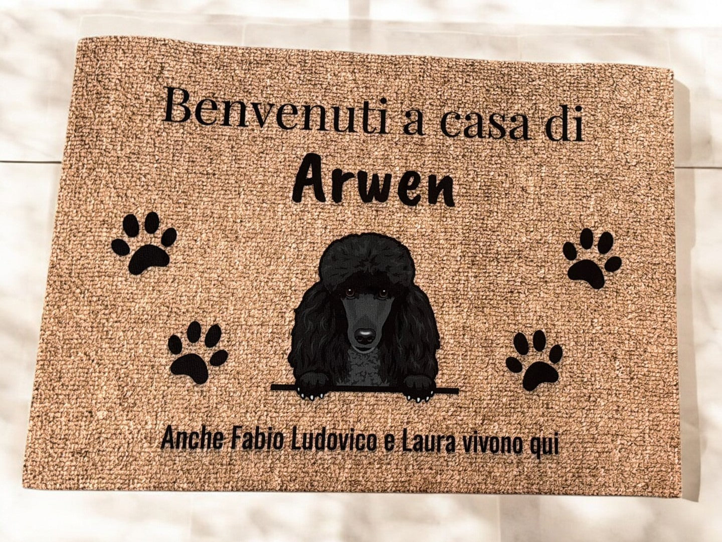 ZERBINO BENVENUTI A CASA FOTO STILIZZATA