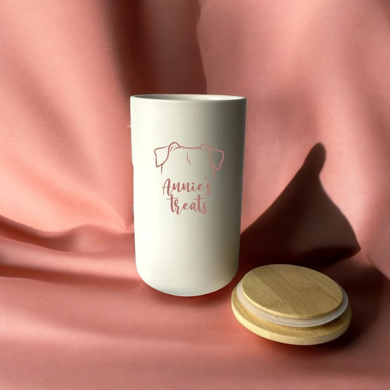 PORTA SNACK IN CERAMICA CON TAPPO IN LEGNO