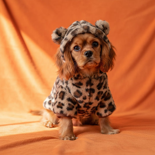 CAPPOTTINO CON CAPPUCCIO IN ECOPELLICCIA LEOPARD